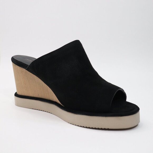 Free People Collection Leather/ Suede Running in Wedges Black Women's Size 10 - Picture 2 of 16